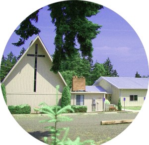 Round blue hue North view entire building 100_0626